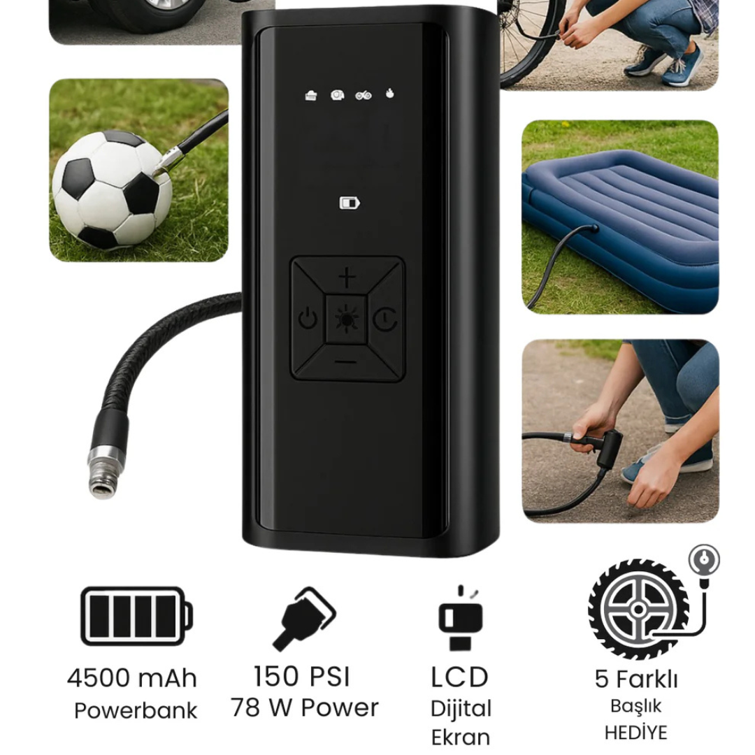 LastikGo™ Taşınabilir Hava Kompresörü